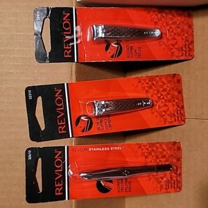New Bundle REVLON Nail Clipper with File and tweezer  Set of 3